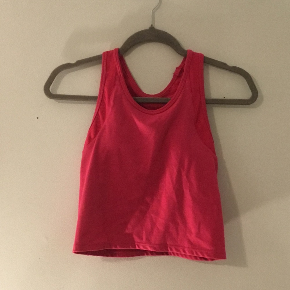Jockey Hot Pink Sports Bra and Cropped Tank Top